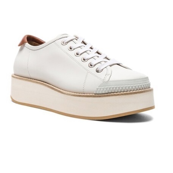 Flamingos Shoes - FLAMINGOS Leather Tatum White Platform Sneakers